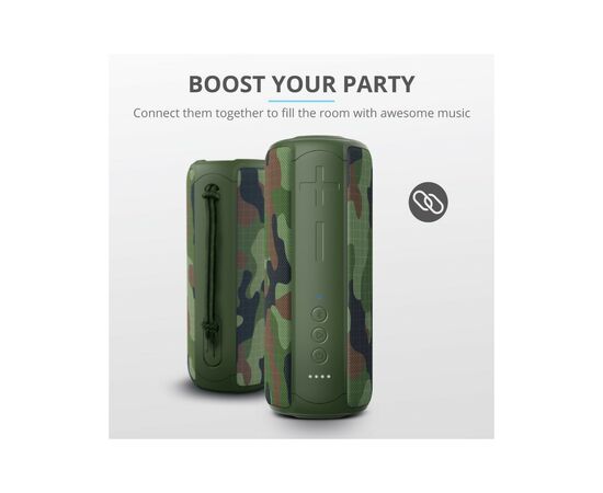 Акустическая система Trust Caro Max Powerful Bluetooth Speaker Camo (23960), изображение 6 Акустическая система Trust Caro Max Powerful Bluetooth Speaker Camo (23960), изображение 6