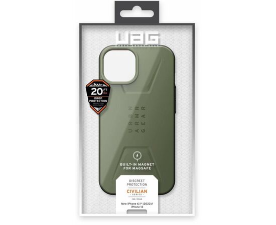 Чехол для моб. телефона Uag Apple iPhone 14 Civilian Magsafe, Olive (114036117272), изображение 12