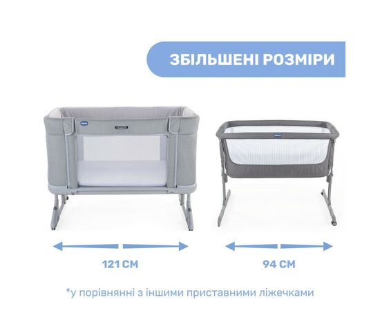 Кроватка Chicco Next2Me Forever 3 в 1 gray (79650.61), изображение 4 Кроватка Chicco Next2Me Forever 3 в 1 gray (79650.61), изображение 4
