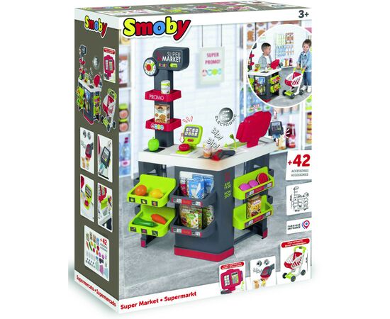 Игровой набор Smoby Интерактивный супермаркет с электронной кассой и тележкой (350234), изображение 12