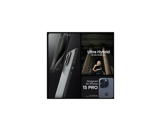 Чехол для мобильного телефона Spigen Apple iPhone 15 Pro Ultra Hybrid Frost Black (ACS06709), изображение 11 Чехол для мобильного телефона Spigen Apple iPhone 15 Pro Ultra Hybrid Frost Black (ACS06709), изображение 11