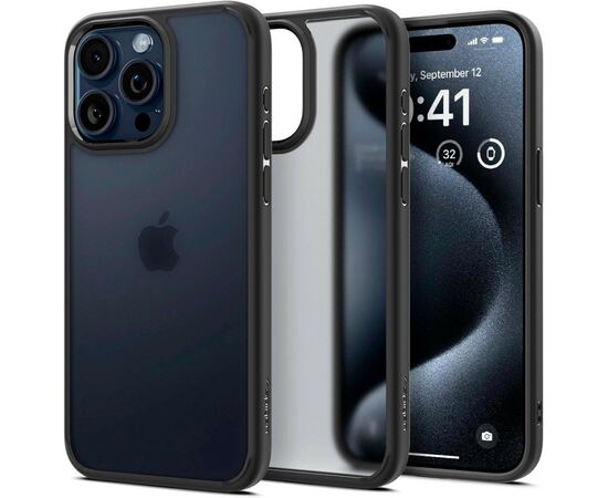 Чехол для мобильного телефона Spigen Apple iPhone 15 Pro Ultra Hybrid Frost Black (ACS06709), изображение 2 Чехол для мобильного телефона Spigen Apple iPhone 15 Pro Ultra Hybrid Frost Black (ACS06709), изображение 2