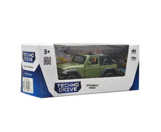 Машина Techno Drive Jeep Wrangler Rubicon 2021 зеленый (250339U), изображение 2 Машина Techno Drive Jeep Wrangler Rubicon 2021 зеленый (250339U), изображение 2