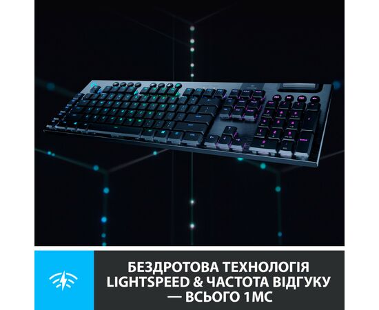 Клавиатура Logitech G915 Lightspeed RGB Wireless GL Clicky USB Black (920-009111), изображение 8 Клавиатура Logitech G915 Lightspeed RGB Wireless GL Clicky USB Black (920-009111), изображение 8