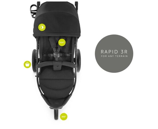 Коляска Hauck Rapid 3R Black (14854-9), изображение 2 Коляска Hauck Rapid 3R Black (14854-9), изображение 2