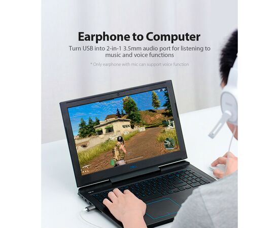 Звуковая плата Vention Audio USB 1х3,5mm jack 4pin Metal (OMTP-CTIA) (CDLH0), изображение 5