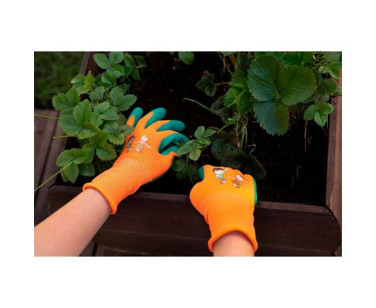 Защитные перчатки Neo Tools детские латекс, полиэстер, дышащая верхняя часть, р.5, оранжевый (97-644-5), изображение 5