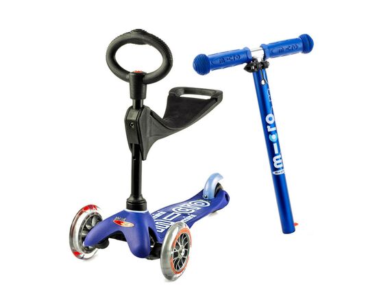 Самокат Micro Mini 3 in 1 Deluxe Синий (MMD014), изображение 2 Самокат Micro Mini 3 in 1 Deluxe Синий (MMD014), изображение 2