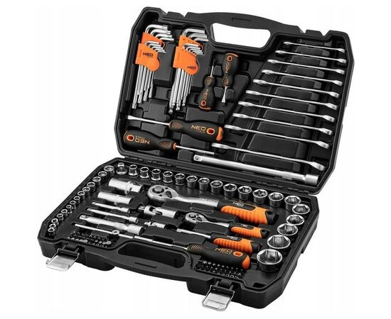 Набор инструментов Neo Tools 1/2", 1/4", 138 шт. (10-208), изображение 2 Набор инструментов Neo Tools 1/2", 1/4", 138 шт. (10-208), изображение 2