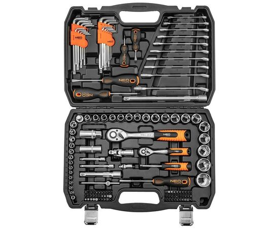 Набор инструментов Neo Tools 1/2", 1/4", 138 шт. (10-208), изображение 3 Набор инструментов Neo Tools 1/2", 1/4", 138 шт. (10-208), изображение 3