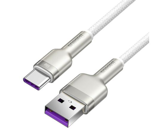 Дата кабель USB 3.1 AM to Type-C 2.0m CAKF 6.0A 66W Cafule Series Metal Data Cable White Baseus (CAKF000202), изображение 10 Дата кабель USB 3.1 AM to Type-C 2.0m CAKF 6.0A 66W Cafule Series Metal Data Cable White Baseus (CAKF000202), изображение 10