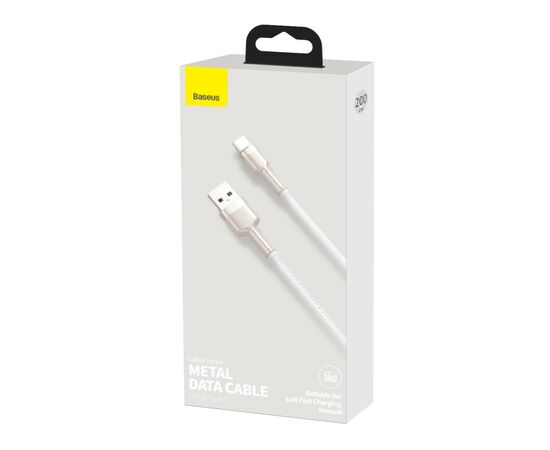 Дата кабель USB 3.1 AM to Type-C 2.0m CAKF 6.0A 66W Cafule Series Metal Data Cable White Baseus (CAKF000202), изображение 12 Дата кабель USB 3.1 AM to Type-C 2.0m CAKF 6.0A 66W Cafule Series Metal Data Cable White Baseus (CAKF000202), изображение 12