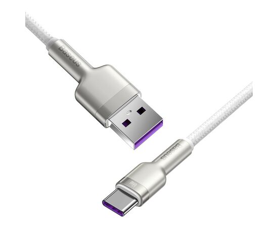 Дата кабель USB 3.1 AM to Type-C 2.0m CAKF 6.0A 66W Cafule Series Metal Data Cable White Baseus (CAKF000202), изображение 2 Дата кабель USB 3.1 AM to Type-C 2.0m CAKF 6.0A 66W Cafule Series Metal Data Cable White Baseus (CAKF000202), изображение 2