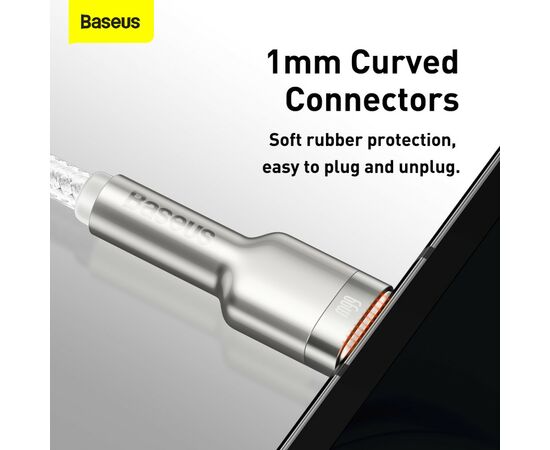 Дата кабель USB 3.1 AM to Type-C 2.0m CAKF 6.0A 66W Cafule Series Metal Data Cable White Baseus (CAKF000202), изображение 7 Дата кабель USB 3.1 AM to Type-C 2.0m CAKF 6.0A 66W Cafule Series Metal Data Cable White Baseus (CAKF000202), изображение 7