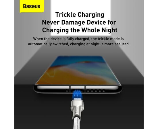 Дата кабель USB 3.1 AM to Type-C 2.0m CAKF 6.0A 66W Cafule Series Metal Data Cable White Baseus (CAKF000202), изображение 8 Дата кабель USB 3.1 AM to Type-C 2.0m CAKF 6.0A 66W Cafule Series Metal Data Cable White Baseus (CAKF000202), изображение 8