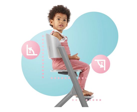 Стульчик для кормления Kinderkraft с шезлонгом Igee Calmee Cloudy Grey (5902533919109), изображение 11 Стульчик для кормления Kinderkraft с шезлонгом Igee Calmee Cloudy Grey (5902533919109), изображение 11