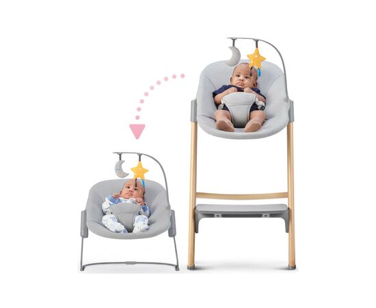 Стульчик для кормления Kinderkraft с шезлонгом Igee Calmee Cloudy Grey (5902533919109), изображение 4 Стульчик для кормления Kinderkraft с шезлонгом Igee Calmee Cloudy Grey (5902533919109), изображение 4