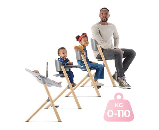 Стульчик для кормления Kinderkraft с шезлонгом Igee Calmee Cloudy Grey (5902533919109), изображение 9 Стульчик для кормления Kinderkraft с шезлонгом Igee Calmee Cloudy Grey (5902533919109), изображение 9