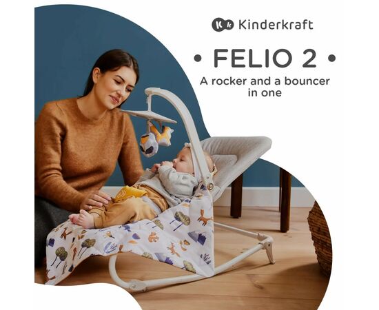 Кресло-качалка Kinderkraft шезлонг Felio 2 Peony Rose (5902533921096), изображение 5 Кресло-качалка Kinderkraft шезлонг Felio 2 Peony Rose (5902533921096), изображение 5