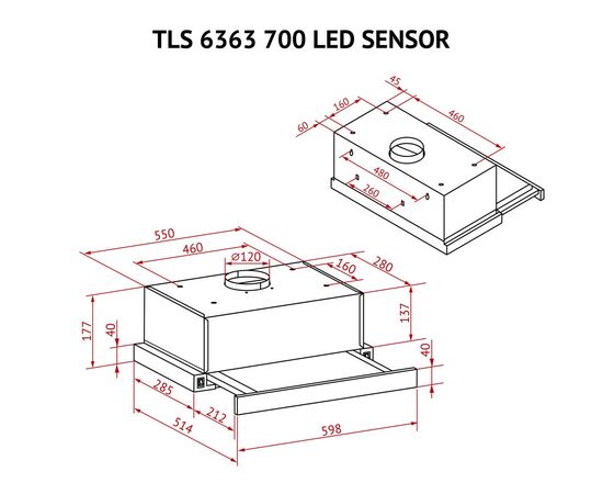 Витяжка кухонна Perfelli TLS 6363 BL 700 LED Sensor, зображення 11 Витяжка кухонна Perfelli TLS 6363 BL 700 LED Sensor, зображення 11