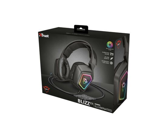 Навушники Trust GXT 450 Blizz RGB 7.1 Surround Gaming Headset RGB BLACK (23191), зображення 8