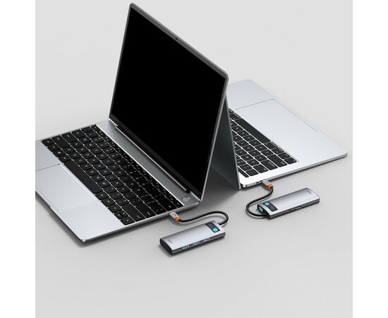 Концентратор Baseus USB3.1 Type-C to USB Type C PD 100W/HDMI 4K 60 Hz/3*USB 3.2 Gen1/ 5in1 (CAHUB-CX0G), изображение 10 Концентратор Baseus USB3.1 Type-C to USB Type C PD 100W/HDMI 4K 60 Hz/3*USB 3.2 Gen1/ 5in1 (CAHUB-CX0G), изображение 10