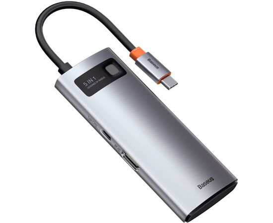 Концентратор Baseus USB3.1 Type-C to USB Type C PD 100W/HDMI 4K 60 Hz/3*USB 3.2 Gen1/ 5in1 (CAHUB-CX0G), изображение 4 Концентратор Baseus USB3.1 Type-C to USB Type C PD 100W/HDMI 4K 60 Hz/3*USB 3.2 Gen1/ 5in1 (CAHUB-CX0G), изображение 4