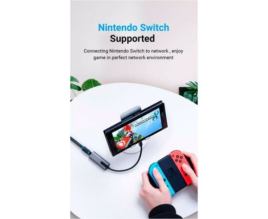 Переходник USB3.1 Type-C to Ethernet RJ45 1000Mb Aluminum black Vention (CFNHB), изображение 10 Переходник USB3.1 Type-C to Ethernet RJ45 1000Mb Aluminum black Vention (CFNHB), изображение 10