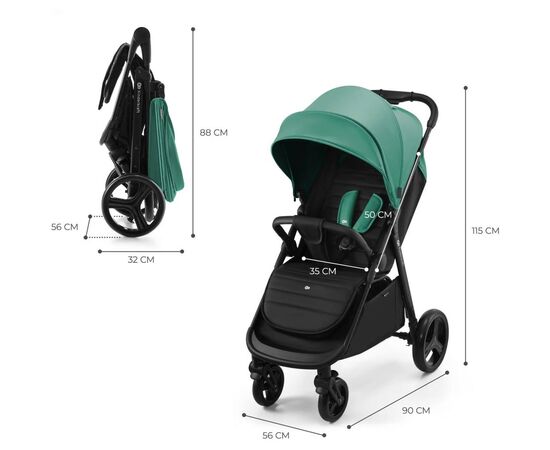 Коляска Kinderkraft Rine Juicy Green (KSRINE00GRE0000) (5902533922154), зображення 7 Коляска Kinderkraft Rine Juicy Green (KSRINE00GRE0000) (5902533922154), зображення 7
