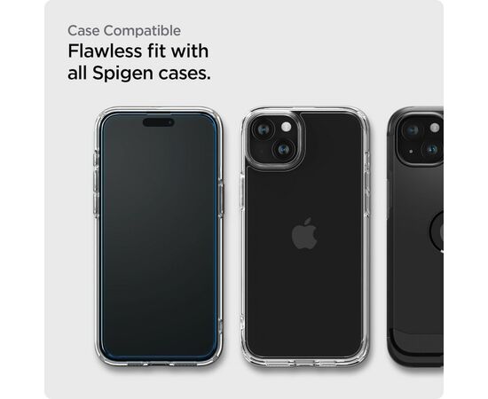 Стекло защитное Spigen Apple iPhone 15 Plus Glas.tR AlignMaster FC Black (2P) (AGL06886), изображение 11 Стекло защитное Spigen Apple iPhone 15 Plus Glas.tR AlignMaster FC Black (2P) (AGL06886), изображение 11