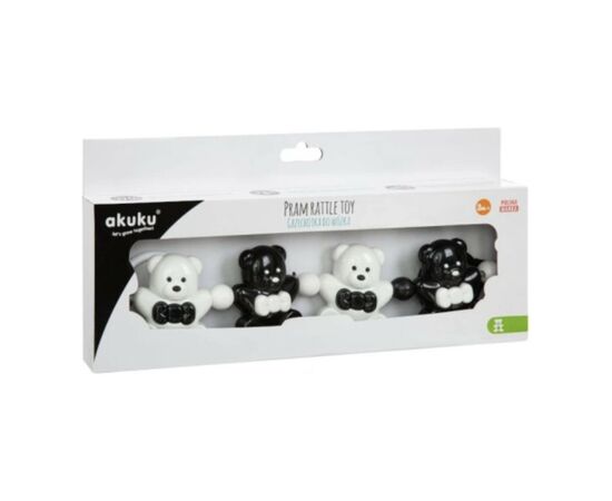 Игрушка на коляску Akuku брязкальце Мышка, черно-белый (A0468), изображение 2 Игрушка на коляску Akuku брязкальце Мышка, черно-белый (A0468), изображение 2
