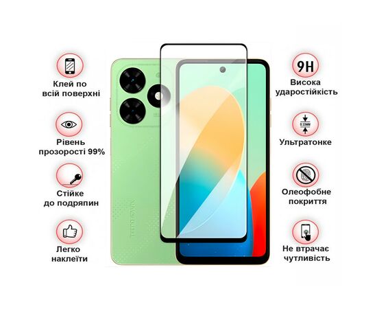 Стекло защитное BeCover Tecno Spark Go 2024 (BG6) Black (710484), изображение 3 Стекло защитное BeCover Tecno Spark Go 2024 (BG6) Black (710484), изображение 3