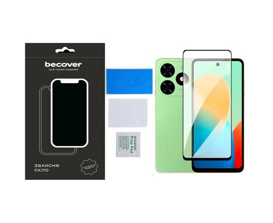 Стекло защитное BeCover Tecno Spark Go 2024 (BG6) Black (710484), изображение 5 Стекло защитное BeCover Tecno Spark Go 2024 (BG6) Black (710484), изображение 5