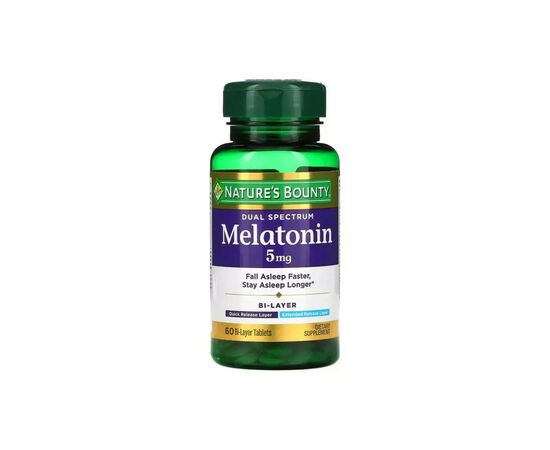 Аминокислота Nature's Bounty Мелатонин двойного спектра, 5 мг, Melatonin Dual Spectrum, 60 табле (NRT53098)