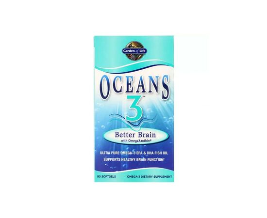 Жирные кислоты Garden of Life Комплекс Для Поддержки Мозга С Омега-Ксантином, Oceans 3, Be (GOL11383)