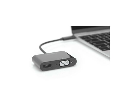 Концентратор Digitus USB-C to HDMI/VGA Full HD (DA-70858), изображение 2 Концентратор Digitus USB-C to HDMI/VGA Full HD (DA-70858), изображение 2