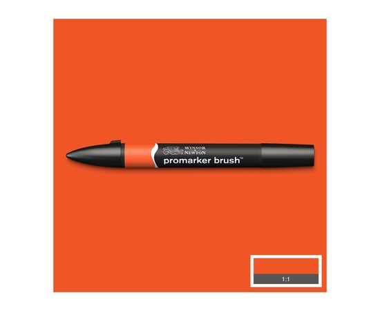 Маркер Winsor&Newton двусторонний Brushmarker, (O177) Ярко-оранжевый (884955042786)