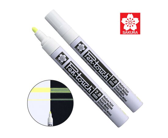 Маркер Sakura Pen-Touch Желтый, флуоресцентный, средний (MEDIUM) 2.0мм (084511322752)