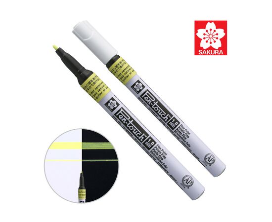 Маркер Sakura Pen-Touch Жовтий, флуоресцентний, тонкий (FINE) 1мм (084511322707)
