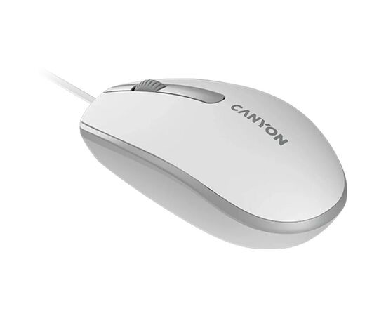 Мышка Canyon M-10 USB White Grey (CNE-CMS10WG), изображение 3 Мышка Canyon M-10 USB White Grey (CNE-CMS10WG), изображение 3