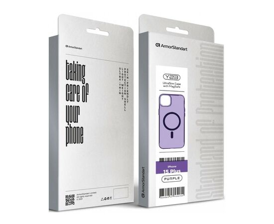 Чохол до мобільного телефона Armorstandart Y23 MagSafe Apple iPhone 15 Plus Transparent Purple (ARM68337), зображення 4