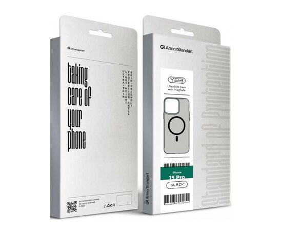 Чехол для мобильного телефона Armorstandart Y23 MagSafe Apple iPhone 15 Pro Transparent Black (ARM68331), изображение 4