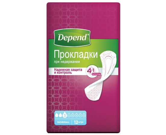 Урологические прокладки Depend Normal Plus Pad 12 шт. (5029053546162/5029053561585), изображение 3 Урологические прокладки Depend Normal Plus Pad 12 шт. (5029053546162/5029053561585), изображение 3