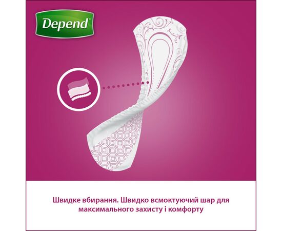 Урологические прокладки Depend Comfort-Protect Mini Pads 14 шт. (5029053561646), изображение 6 Урологические прокладки Depend Comfort-Protect Mini Pads 14 шт. (5029053561646), изображение 6