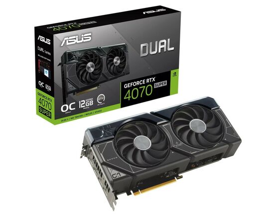 Видеокарта ASUS GeForce RTX4070 SUPER 12Gb DUAL OC (DUAL-RTX4070S-O12G), изображение 2 Видеокарта ASUS GeForce RTX4070 SUPER 12Gb DUAL OC (DUAL-RTX4070S-O12G), изображение 2