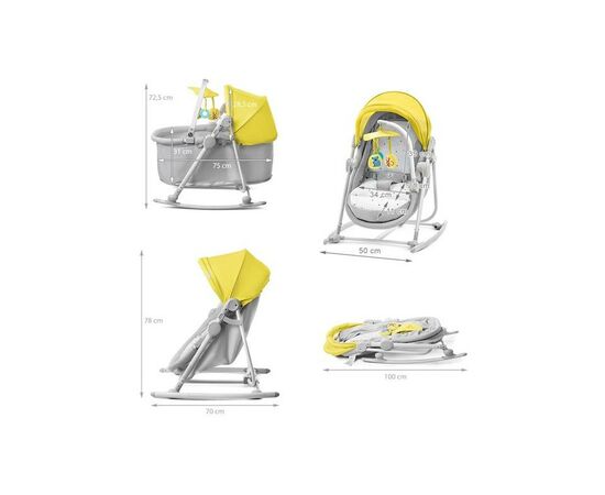 Кресло-качалка Kinderkraft 5 в 1 Unimo Light Yellow (5902533902200), изображение 5 Кресло-качалка Kinderkraft 5 в 1 Unimo Light Yellow (5902533902200), изображение 5