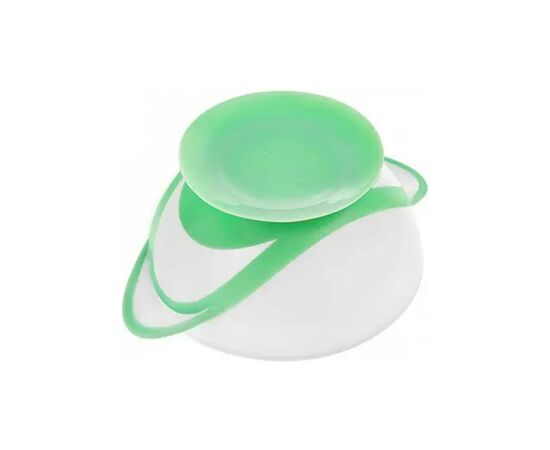 Набор детской посуды Akuku тарелка на присоске с ложкой, белый-зеленый (A0504), изображение 3 Набор детской посуды Akuku тарелка на присоске с ложкой, белый-зеленый (A0504), изображение 3