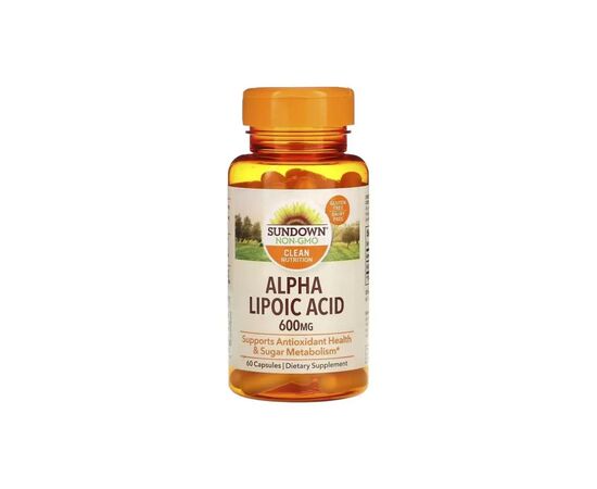 Антиоксидант Sundown Альфа-липоевая кислота, 600 мг, Alpha Lipoic Acid, Sundown Naturals, 60 кап (SDN17965)