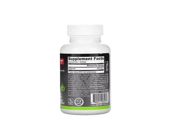 Антиоксидант Jarrow Formulas Убихинол 200 мг, Ubiquinol QH-Absorb, 60 желатиновых капсул (JRW06026), изображение 2 Антиоксидант Jarrow Formulas Убихинол 200 мг, Ubiquinol QH-Absorb, 60 желатиновых капсул (JRW06026), изображение 2