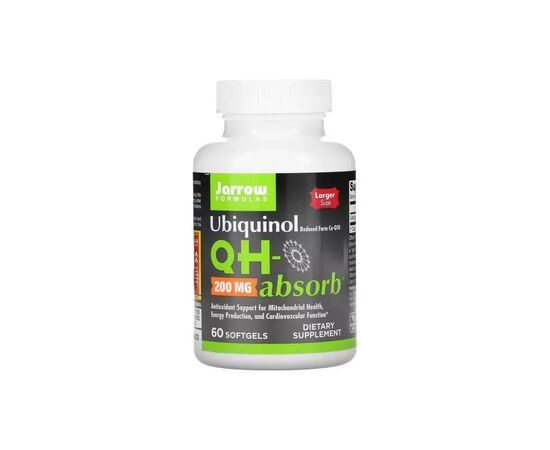 Антиоксидант Jarrow Formulas Убіхінол 200 мг, Ubiquinol QH-Absorb, 60 желатинових капсул (JRW06026)